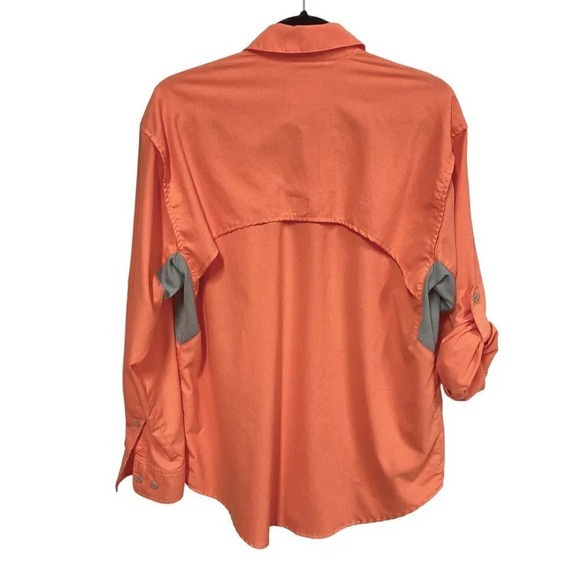 Reel Legends Coral Orange Vented Button-front Fishing Performance Shirt,‎ Small - Picture 9 of 9
